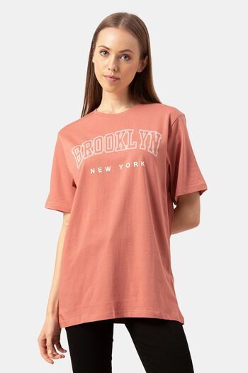 Buy Lounge Dreams Cotton T-Shirt - Rust Pink